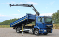 MAN TGM 15.290 trostrani kiper s dizalicom HIAB 099 BS-2 HiDuo HDS, 5,