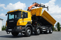 Scania P 410 / 8x4 / WYWROTKA - 5.15 M + HDS ATLAS 116.3 / ROTATOR / E