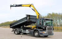 Scania P320 trostrani kiper s kranom HYVA HB130x E2, radioupravljanje,