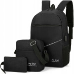 3u1 vodootporna USB sportska torba za novčanik i crni ruksak