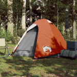 vidaXL Šator za 2 osobe sivo-narančasti od tkanine vodootporan