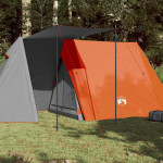 vidaXL Šator za 3 osobe sivo-narančasti od tkanine vodootporan