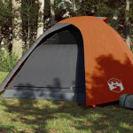 vidaXL Šator za 4 osobe sivo-narančasti od tkanine vodootporan