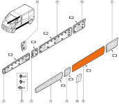 Lijeva bočna lajsna Vivaro / Trafic, modeli do 2014 g.