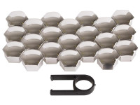 Ukrasne kapice vijka kotača 17mm crom / crne    20 komada