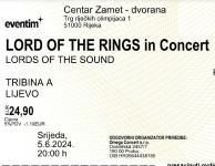 2 ulaznice Lord of the Rings koncert. RIJEKA.