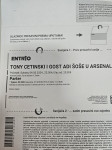 Ulaznice 2 komada Tony Cetinsky u Arsenalu Zadar