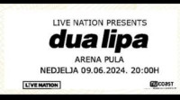 Dua Lipa -Arena Pula 09.06. 2024  ulaznica TRIBINA/Sjedenje