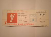 Ulaznica "Univerzijada 1987" - otvaranje igara