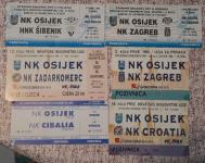 Karte za nogometne utakmice NK OSIJEK (vrlo stare)