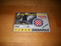 Sezonska ulaznica Hajduk - tribina Sjever / sezona 1998-1999