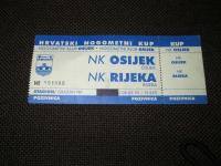 Ulaznica - NK Osijek - NK Rijeka - sezona 1995 - primjerak 2