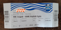 ulaznica za utakmicu Osijek- Hajduk