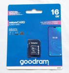 GoodRam memorijska kartica microSD 16GB + SD adapter