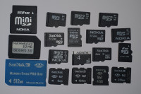 Memorijske kartice micro sd,m2,pro-duo,mmc-18kom.za 40€