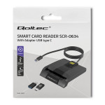 Qoltec Intelligent Smart ID čitač čip kartica SCR-0634 | USB tip C