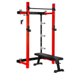 Fitness polu-kavez sklopiv uz zid s klupom HMS