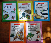 ŽIVI SVIJET - komplet 5 knjiga - Puževi, glodavci sisavci, kukci, žabe
