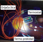 Grijača žica, kabel sa termostatom za klimu, dizalicu toline i sl.