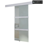 Staklena klizna vrata i aluminija 178 cm srebrna