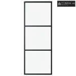 Klizna vrata s 3 panela od stakla ESG i aluminija 76 x 205 cm crna - 7