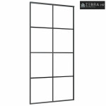 Klizna vrata crna 102,5 x 205 od stakla ESG i aluminija cm - Crna 102.