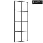 Klizna vrata crna 76 x 205 cm od stakla ESG i aluminija - Crna 76 x 20