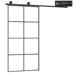 Klizna vrata s priborom 102,5x205 cm od stakla ESG i aluminija - 102.5