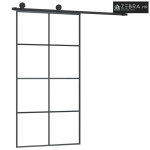 Klizna vrata s priborom 102,5x205 cm od stakla ESG i aluminija - 102.5