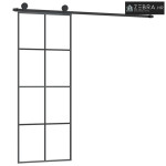 Klizna vrata s priborom 76 x 205 cm od ESG stakla i aluminija - 76 x 2