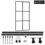 Klizna vrata s priborom ESG staklo i aluminij 102 x 205 cm - 102 x 205