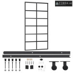 Klizna vrata s priborom ESG staklo i aluminij 102 x 205 cm - 102 x 205