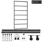 Klizna vrata s priborom ESG staklo i aluminij 102 x 205 cm - 102 x 205