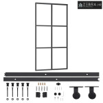 Klizna vrata s priborom ESG staklo i aluminij 102 x 205 cm - 102 x 205