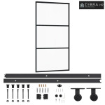Klizna vrata s priborom ESG staklo i aluminij 102 x 205 cm - 102 x 205