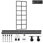Klizna vrata s priborom ESG staklo i aluminij 76 x 205 cm - 76 x 205 c