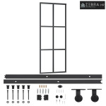Klizna vrata s priborom ESG staklo i aluminij 76 x 205 cm - 76 x 205 c