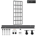 Klizna vrata s priborom ESG staklo i aluminij 76 x 205 cm - 76 x 205 c