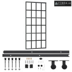 Klizna vrata s priborom ESG staklo i aluminij 90 x 205 cm - 90 x 205 c