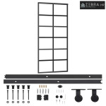 Klizna vrata s priborom ESG staklo i aluminij 90 x 205 cm - 90 x 205 c