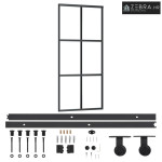 Klizna vrata s priborom ESG staklo i aluminij 90 x 205 cm - 90 x 205 c