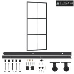 Klizna vrata s priborom ESG staklo i aluminij 90 x 205 cm - 90 x 205 c