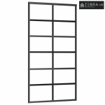 Staklena klizna vrata ESG i aluminija 102 x 205 cm crna - 102 x 205 cm