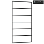 Staklena klizna vrata ESG i aluminija 102 x 205 cm crna - 102 x 205 cm