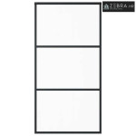 Staklena klizna vrata ESG i aluminija 102 x 205 cm crna - 102 x 205 cm