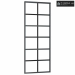 Staklena klizna vrata ESG i aluminija 76 x 205 cm crna - 76 x 205 cm R