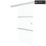 Staklena klizna vrata ESG i aluminija 90 x 205 cm srebrna - 90 x 205 c