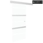 Staklena klizna vrata ESG i aluminija 90 x 212 cm srebrna - 90 x 212 c
