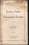 STJEPAN HADROVIĆ - KRATKA POUKA O SAKRAMENTU ŽENIDBE - 1924 SARAJEVO