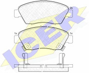 Disk pločice prednje  ICER za  Honda Civic